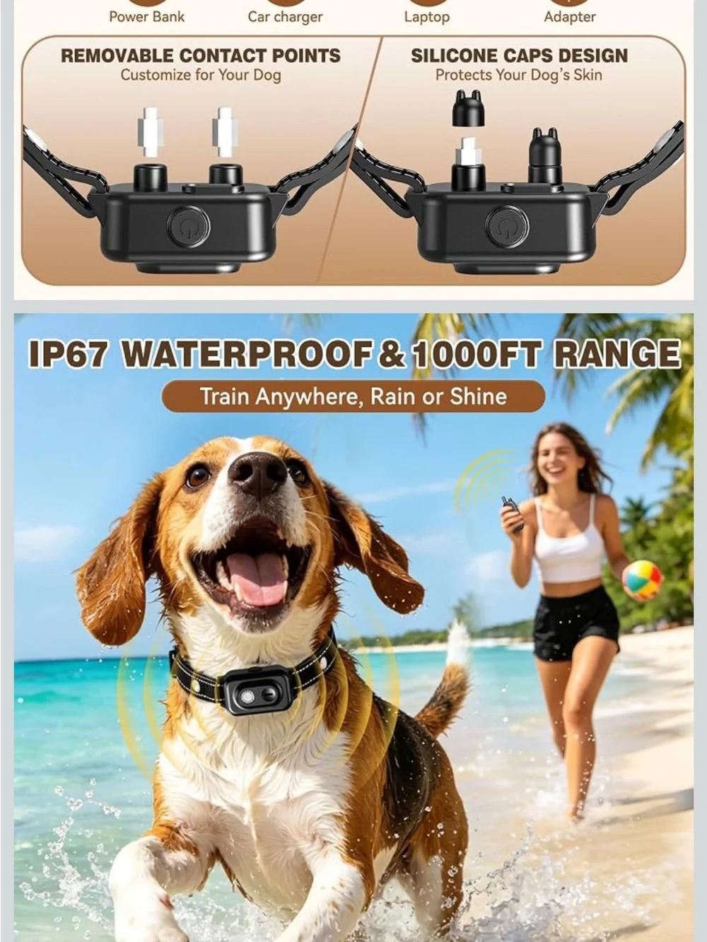 Black Dog Training Collar with Remote - Safe & Gentle Small Dog Trainer new